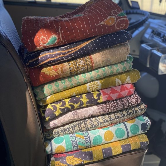 Kantha Throw Quilt